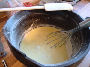 Pancake trockene und nasse Zutaten