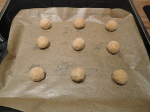 Erdnussbutter Cookies auf Backblech