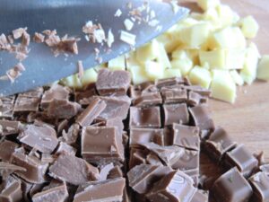 Brownie Cookies gehackte Schokolade
