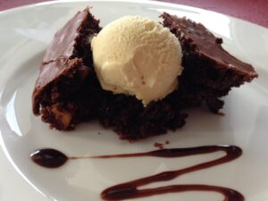 Fertig gebackene Brownies